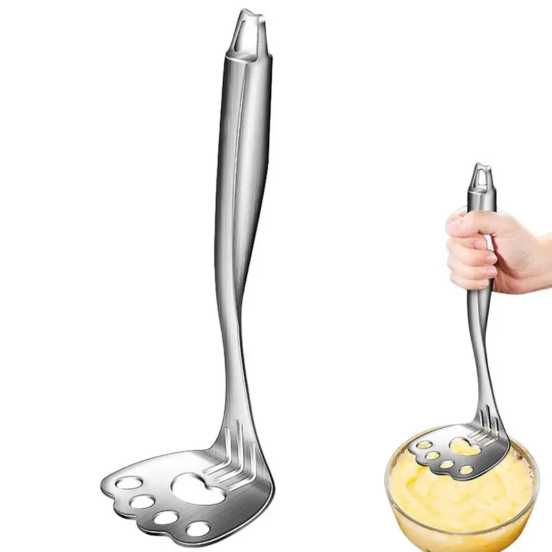 

Stainless Steel Potato Masher L Metal Potato Ricer With Cute Cat Paw Design Kitchen Press And Mash Tool For Vegetables Fruit