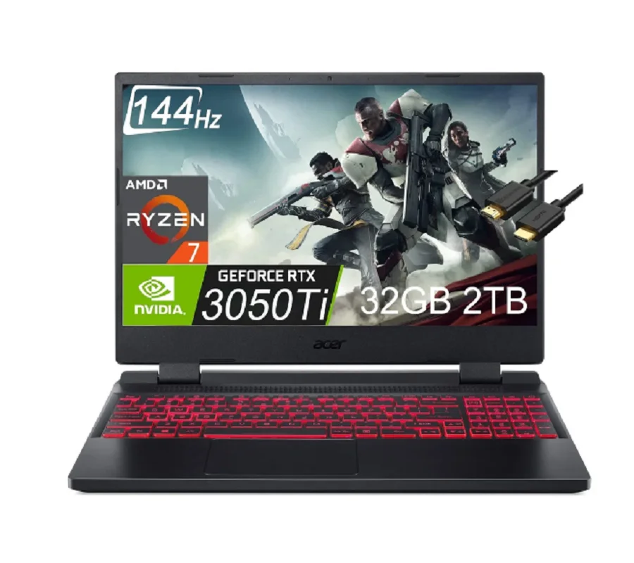 

17.3 FHD 1Hz Gaming Laptop with DDR5 32GB RAM 2TB PCle SSD 7 6800H (S i7-11800H) RTX 3050 Ti 4GB Backlit Keyboard Webcam