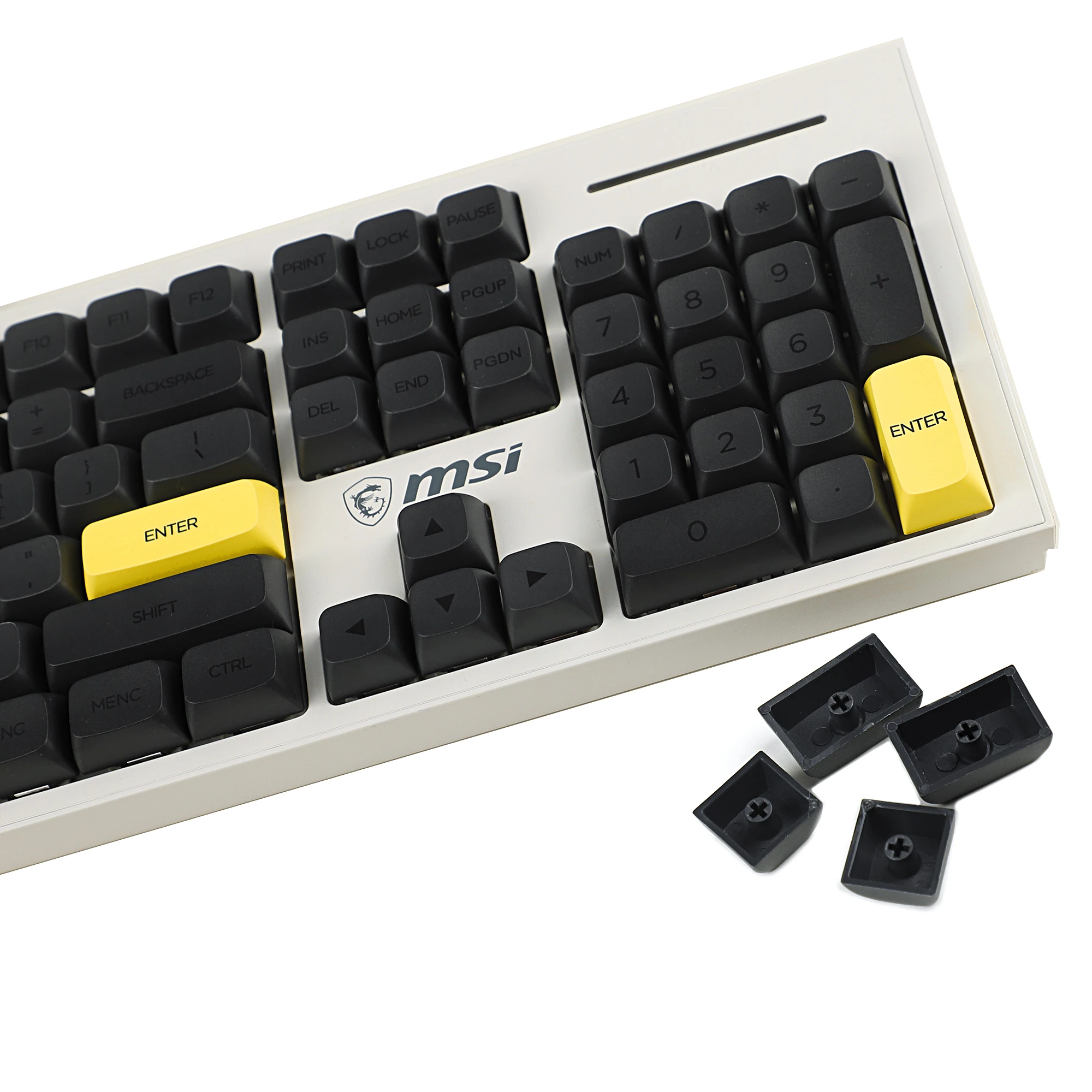 Ymdk-amarelo e Cinza Pbt Keycaps 125 Zda Profile Xda v2 Dye Sub Pbt Adequado para 104 Tkl 60 96 84 68 64 mx Switches - Imagem 2