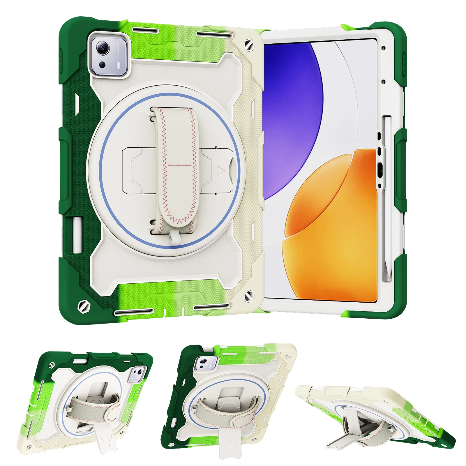 Durable 360° Rotating Kids Safe Rugged Stand Case - Shockproof Silicone Armor Cover
