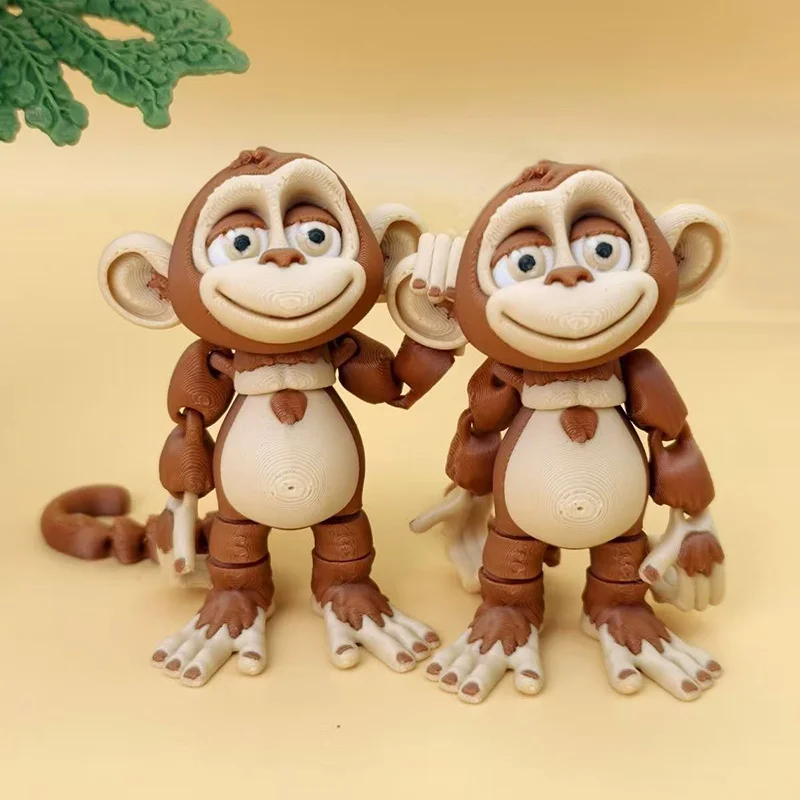 원숭이 3D 프린팅 관절형 피규어, 업라이트 자세, 꼬리나 손으로 걸어 매달 수..