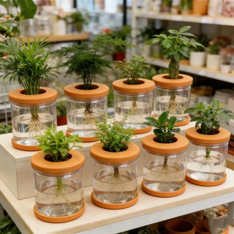 Self-Watering Hydroponic Planter with Transparent Design