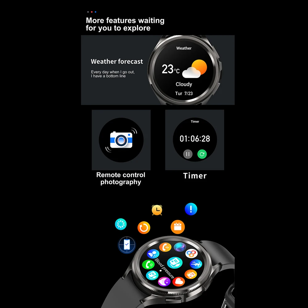 2026 New Watch 6 Classic Smart Watch Fashion Men Health Monitoring Heart Rate IP68 Waterproof Bluetooth Call Smartwatch Women 3