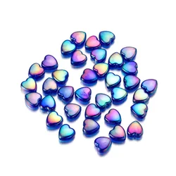 Vibrant Heart Love Acrylic Spacer Beads - 100 Pieces - 100pcs (Dark blue)