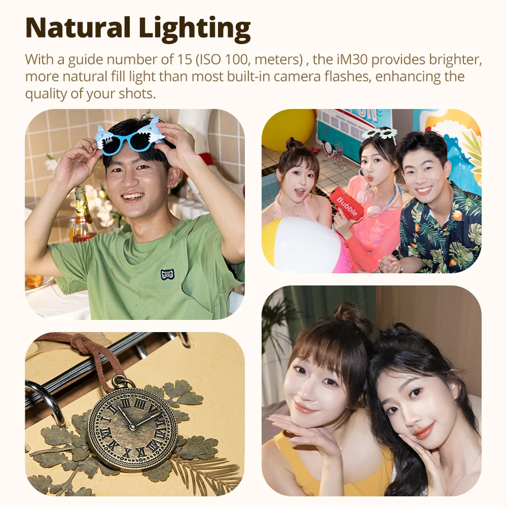 Godox iM30 미니 카메라 플래시 (캐논, 후지 f1-230, zv1, zve10, 리코 gr3, 니콘, 파나소닉, 올림푸스, 펜탁스, 대부분의 SLR 카메라 호환)