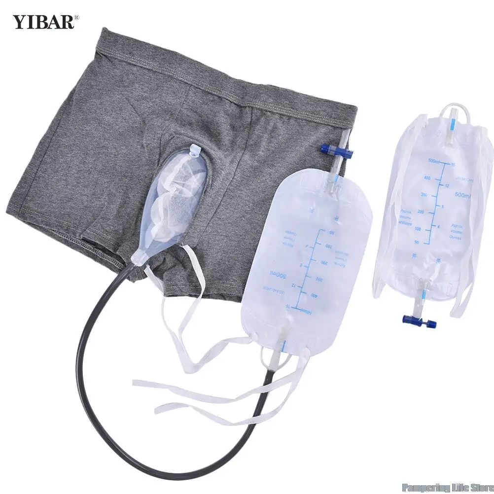 Shorts Urinal Bag 1 Set PVC Urine Funnel Pee Holder Collector With Catheter For Old Men Feminine Hygiene Health Care urine bag,disposable urine bag