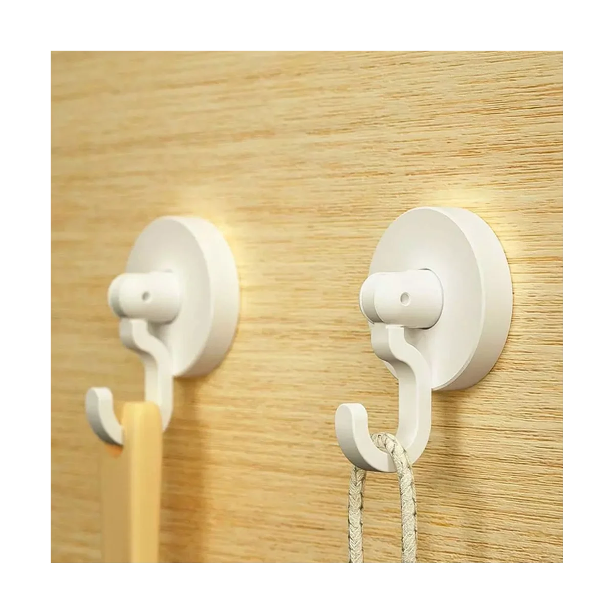 

18PCS Adhesive Ceiling and Wall Hooks - Round Swivel Spinning Turn 360°/180° No Drill Stick on Hook for Hanging