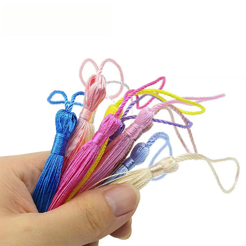 30Pcs 13cm 매달려 밧줄 실크 술 프린지 쥬얼리 만들기 DIY 열쇠 고리 귀걸이 후크 펜던트 장식 Tassels 공예에 대 한