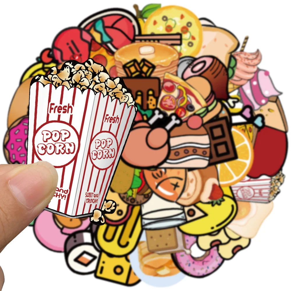 

10/30/50PCS Cute Cartoon Food Kids Stickers For Toys Luggage Laptop iPad Skateboard Car Notebook Cup Stickers Wholesale
