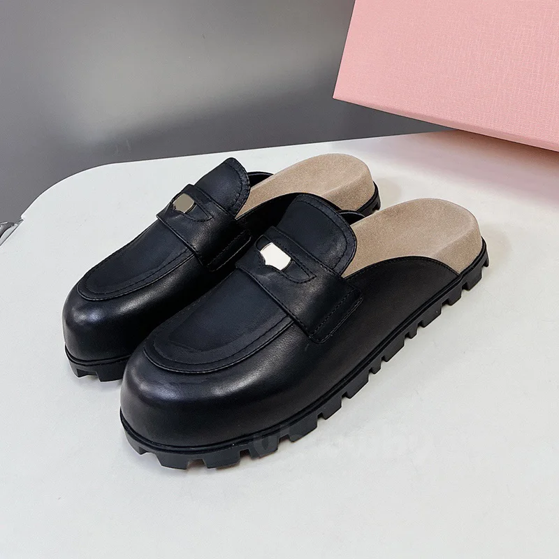 

Spring Autumn Walk Show New Style Ladies Slippers Round Head Toe Wrapping Female Shoes Full Of Advanced Sense Slippers
