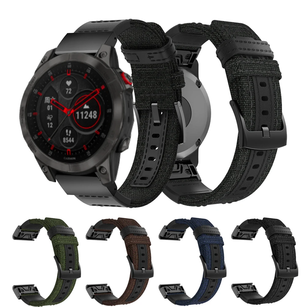 

For Garmin Fenix 7 Smart Watch Band 22mm Quick Fit Nylon Watch Strap For Garmin Fenix 6 5 INSTINCT 2 EPIX MARQ S62 935 Bracelet