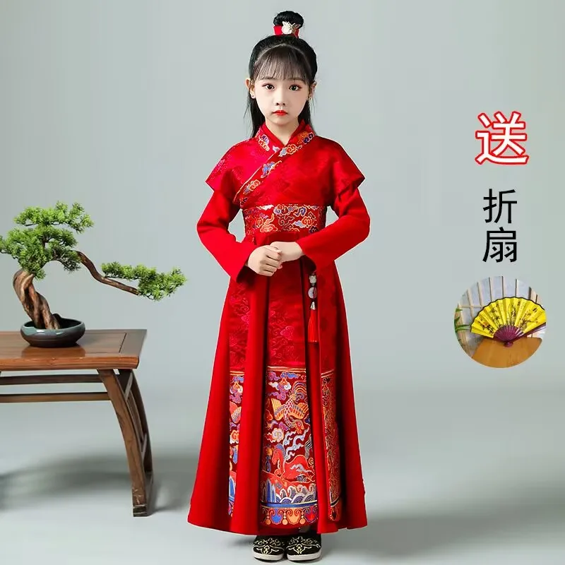 

Japanese and Korean girls Hanfu dress cute children's photography Christmas dress retro 3-6-10-13T children's costume photo dres