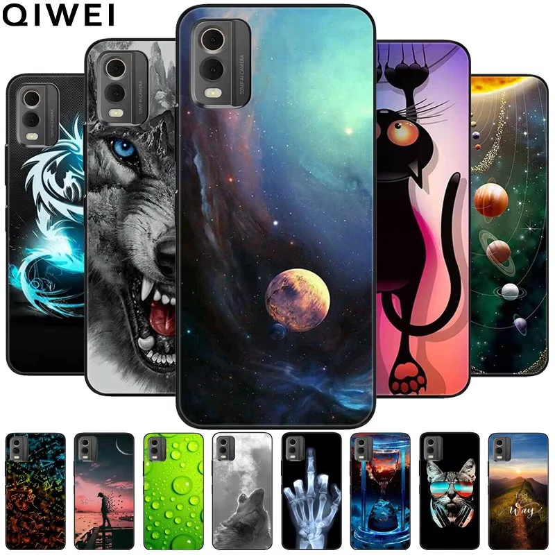 Cartoon Silicone Protective Soft Bumpers with Cool Wolf Design Phone Case