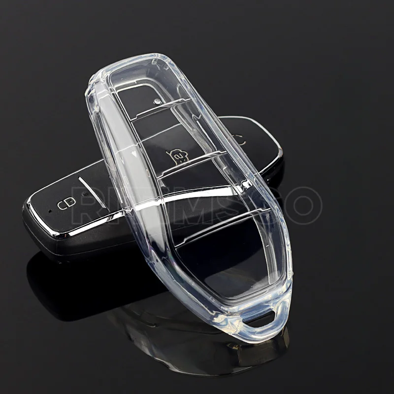 New Transparent Tpu Car Key Case for BYD Atto 3 Han EV Dolphin 4 Buttons Remote Control Protect Cover Auto Accessories