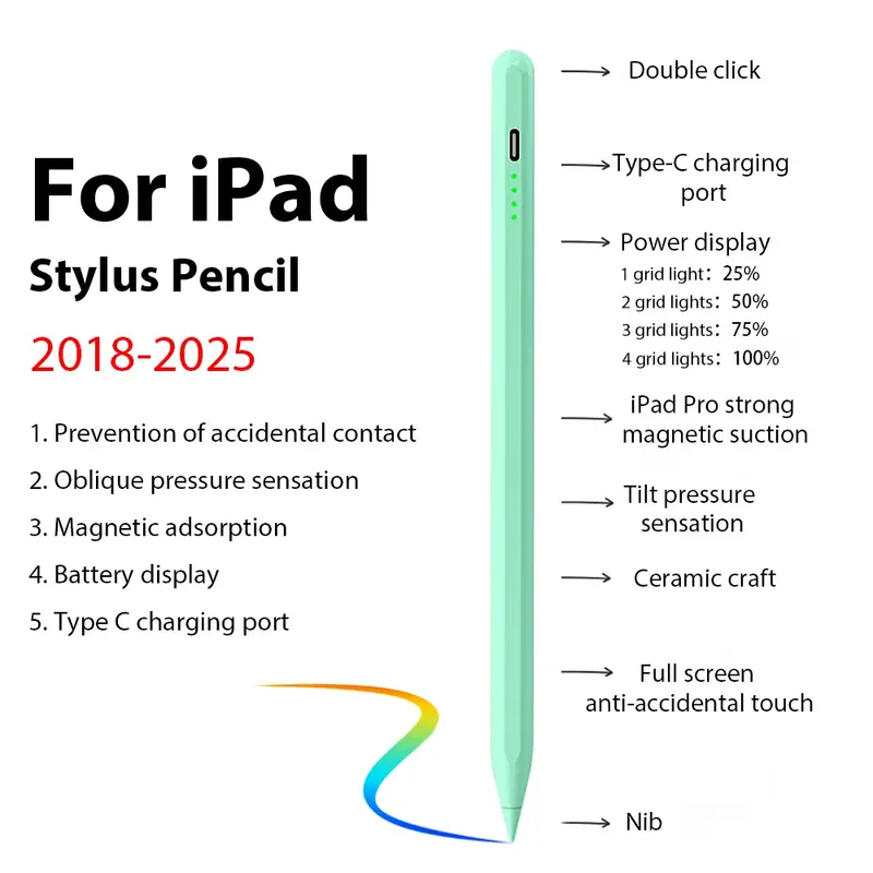 For Apple Pencil Stylus For iPad A16 Air 11 5 4 Pro 11th 13 12.9 M4 M3 M2 Pens 10 9 10th 9th Generation Mini 7 6 2025 Touch Pen - Image 10