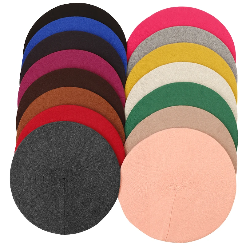 Hot Sale Geebro Women's Cashmere French Hat Causal Plain Knit Wool Soft Berets for Ladies Knitted Artist Beret Cap Hats_voghion.com