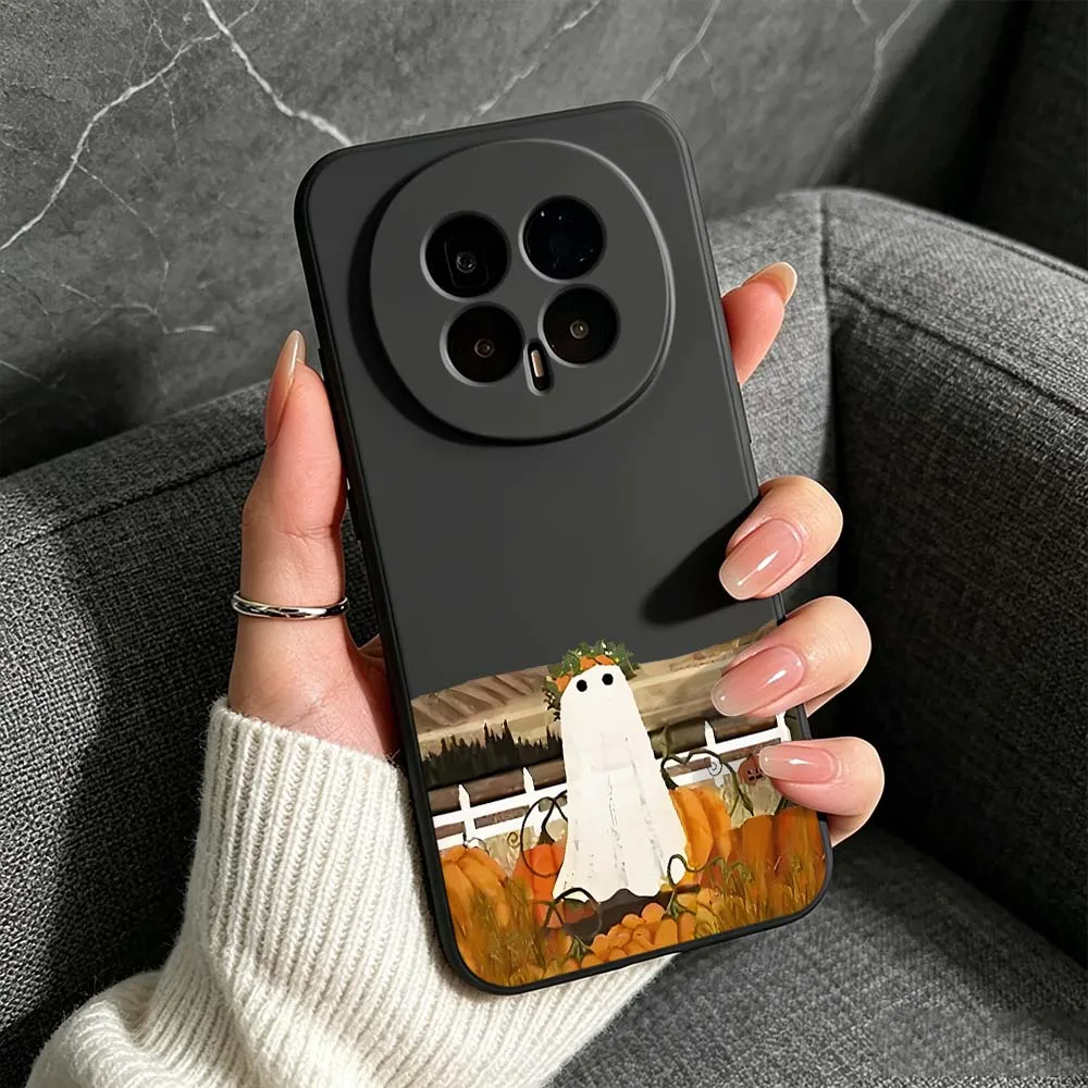 Spooky Halloween Ghost Cartoon Phone Case - Black