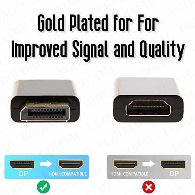 DP To HDMI-compatible Adapter For TV Computer Projector Displayport Female To 4K HDMI-compatible Male Dongle Video PC Connector