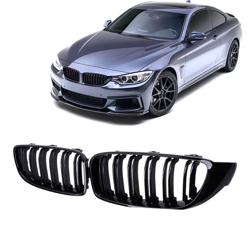 

M Grille Gloosy Black Dual Line Front Grills Racing Grill for Bmw F32 F33 F36 F82 F83 4 Series 2013-2018 Car Accessories Grilles