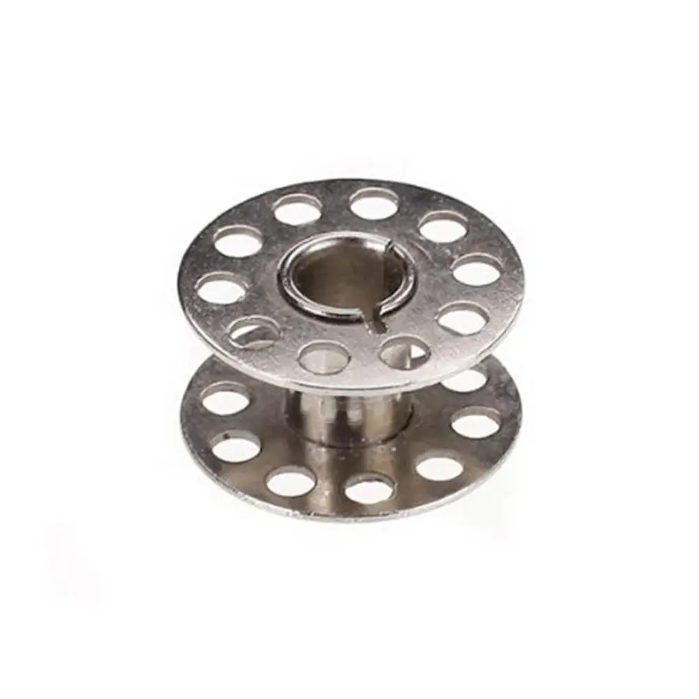 10Pcs 재봉틀 금속 보빈 하드 메탈 20Mm 직경 노치형 센터 대부분의 국내 모델과 호환 가능 실버