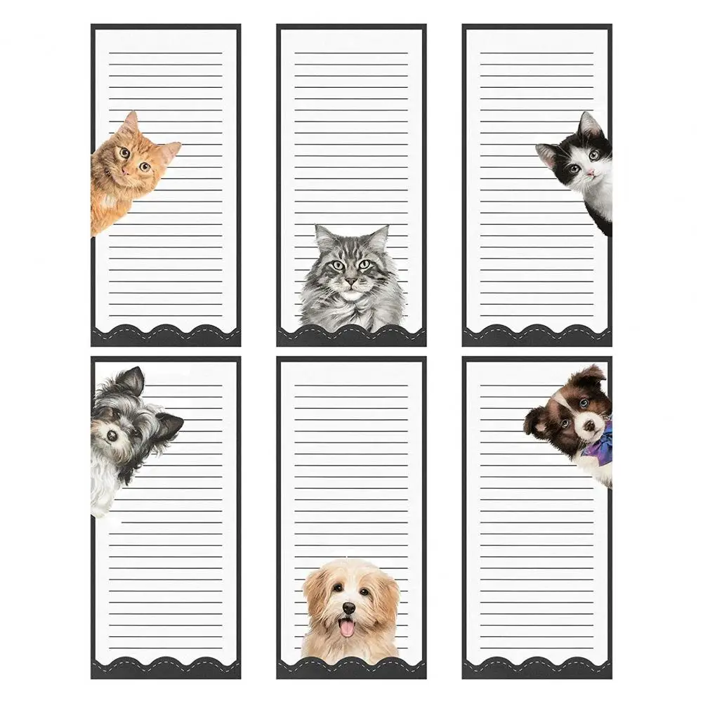6Pcs Cartoon Magnetic Memo Pad Notepads To-Do Memos ListHome Time-saving Note Pads Grocery List Notepad For Fridge