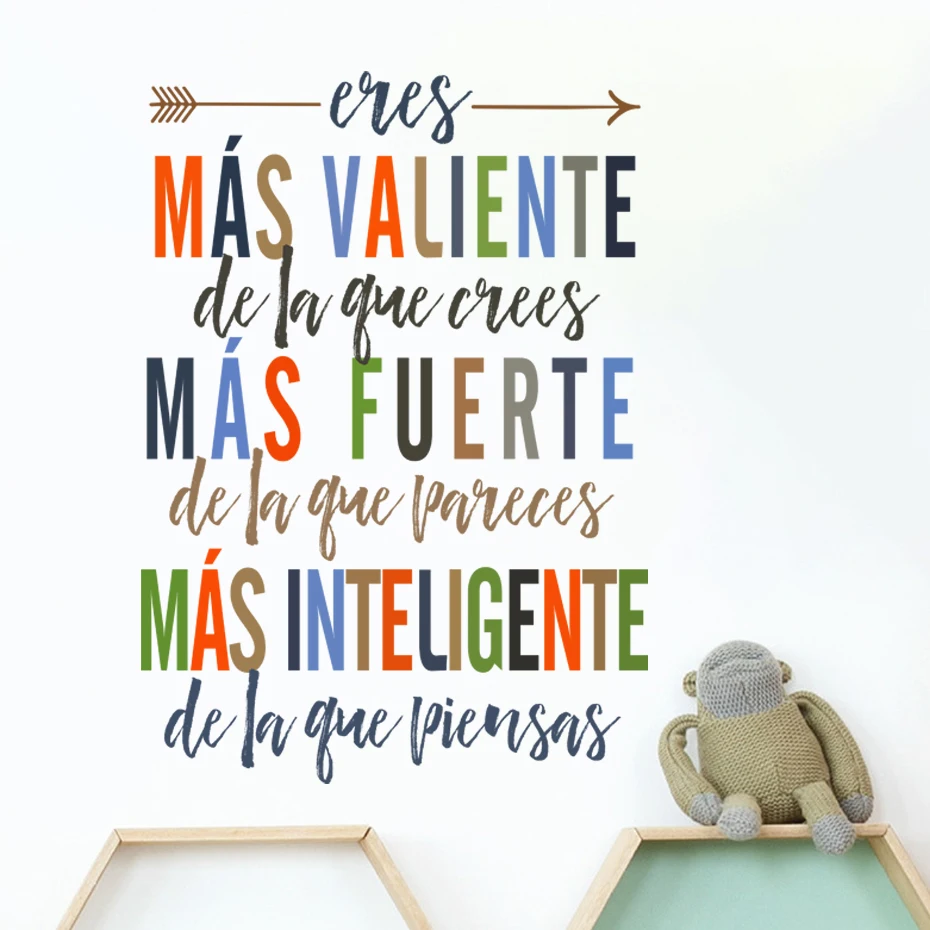 Spanish classroom decor You are braver than you believe Wall Stickers for Kids Room Bedroom Nursery Home Decoration Wall Decals