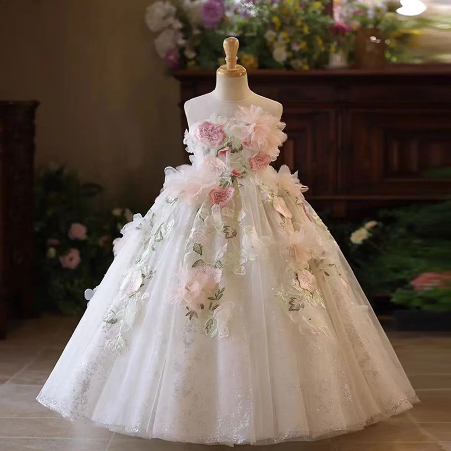 Gungun Princess Floral Designer Kids Gown