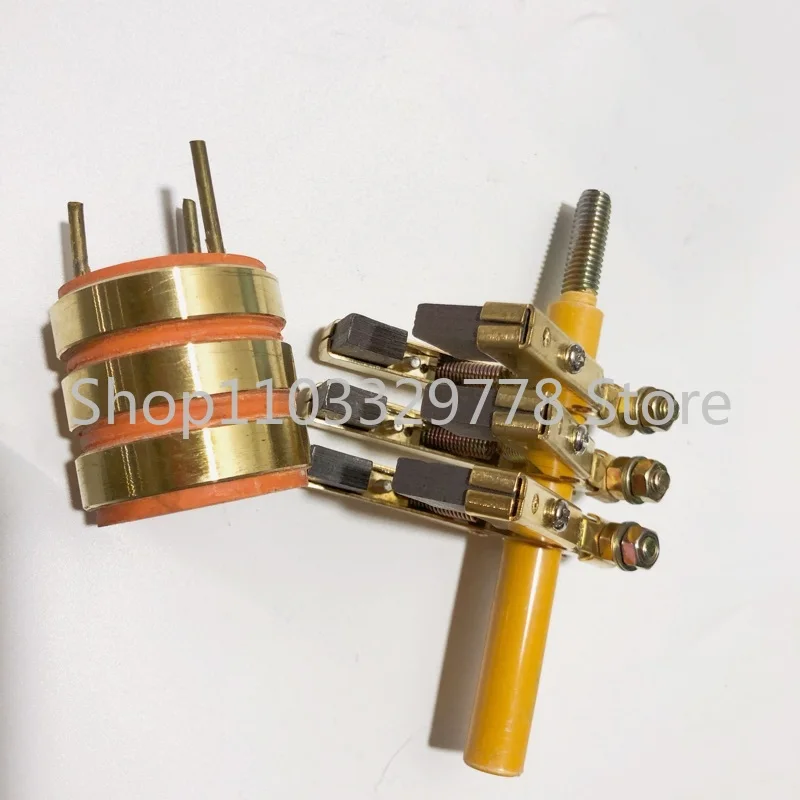 Copper Slip Ring Conductive Ring 3-Way 20*38*38 Carbon Brush 6*12 Herringbone Carbon Brush Holder