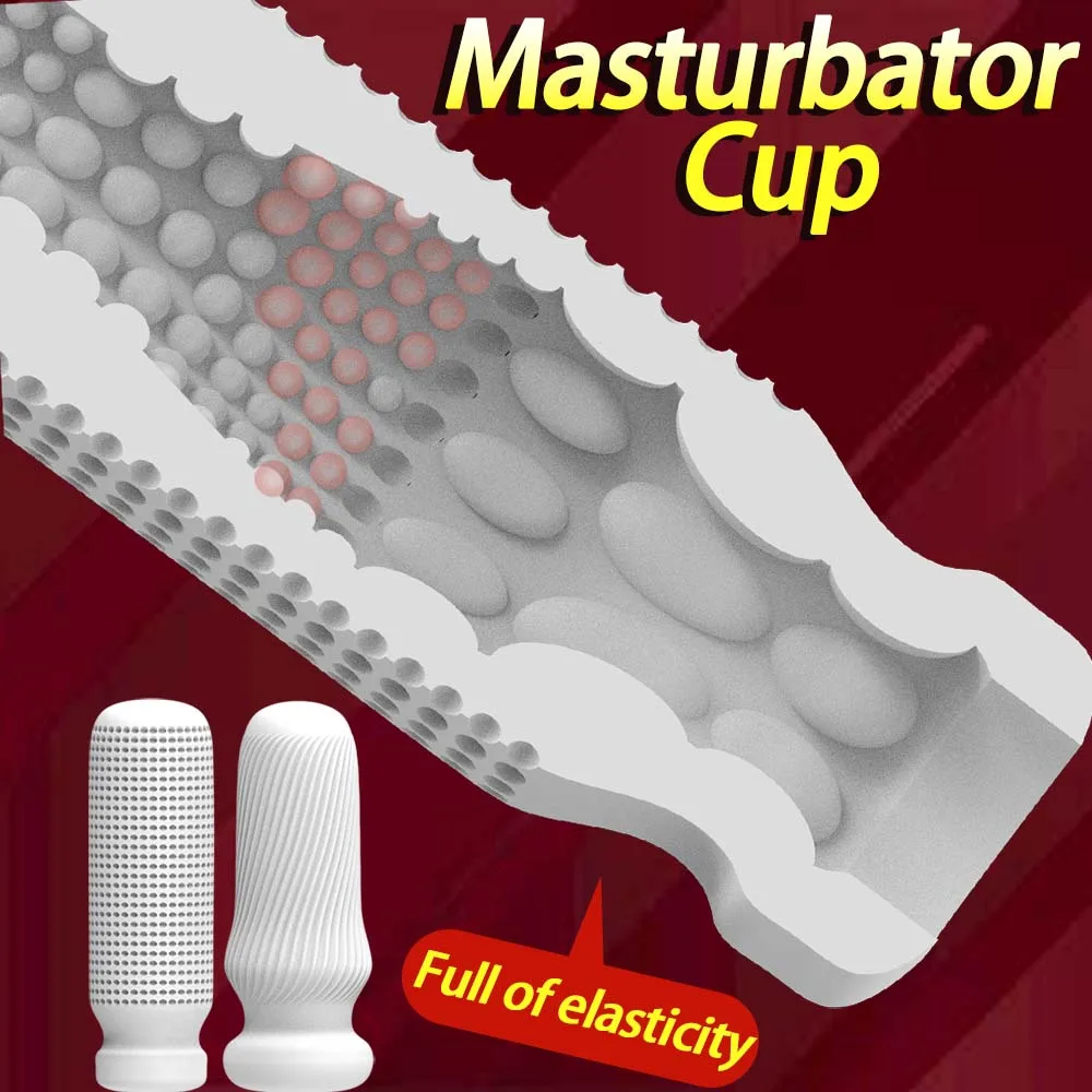 Masturbation Cup for Men Soft TPE Male Exercise Penis Trainer Massage Sexy Pocket Pussy Blowjob Toy Vagina Adult Goods