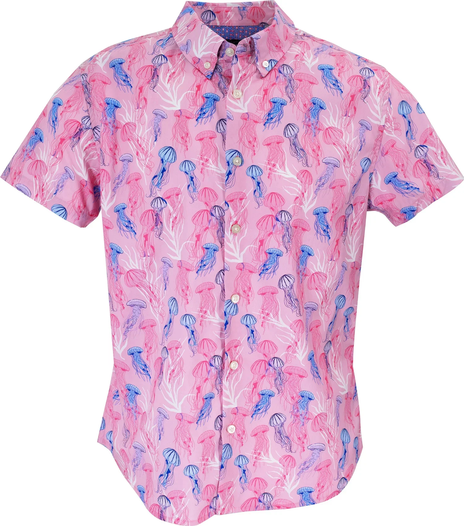 thumbnail image 1 of Camisas de moda de verano con medusas para hombre, camisas hawaianas con estampado 3D, cómodas, informales, con botones, camisas de playa de manga corta de gran tamaño, 1 of 5