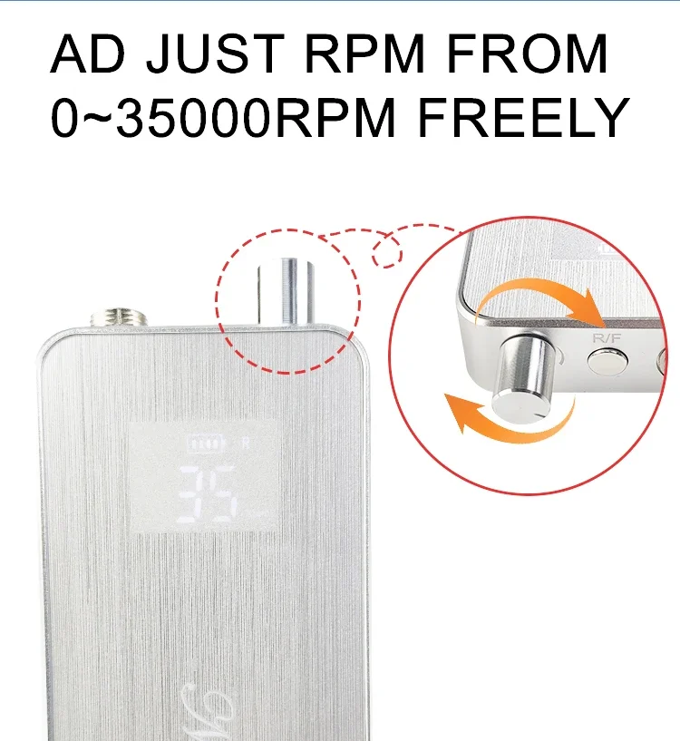 IBELIEVE 80W Low Vibration Nail Drill Machine 35000RPM Wireless Polish Sander Rechargeable Professional Nail Efile BrushlesTP322 4