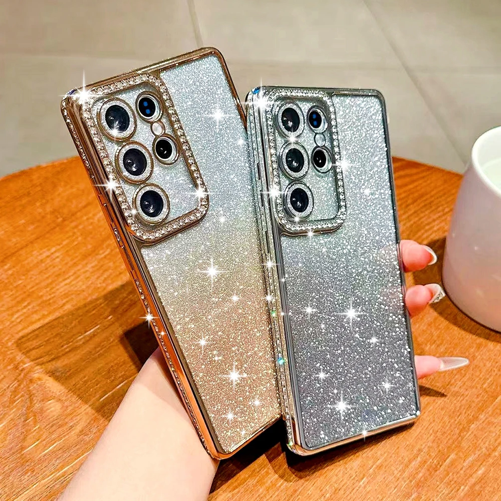 Luxury Electroplated Glitter Gradient Shockproof Phone Case - Soft Silicone Cover