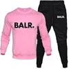 Men's Sets 2-Piece Hip Hop Anime Cartoon BALR Printed Plus Fleece Fashion Autumn Men O-Neck Sweatshirts Sweatpants Casual Suit 4