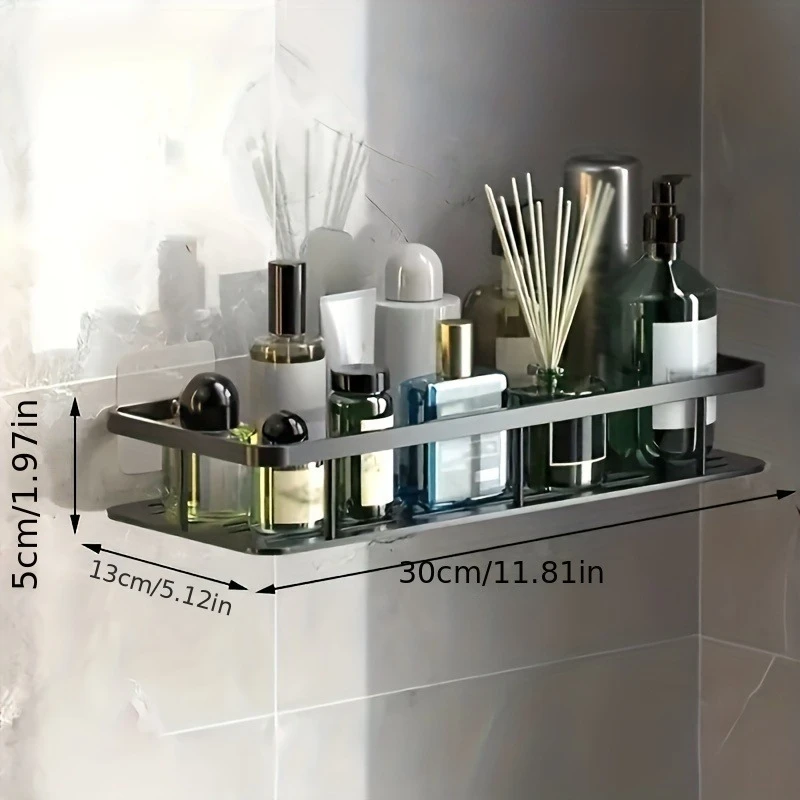 Wall-Mounted Wall Metal Shelf Narrow Wall Washing Thickeneded Bathroom Suction Cup Punch-Free Wall Toilet Toilet 2