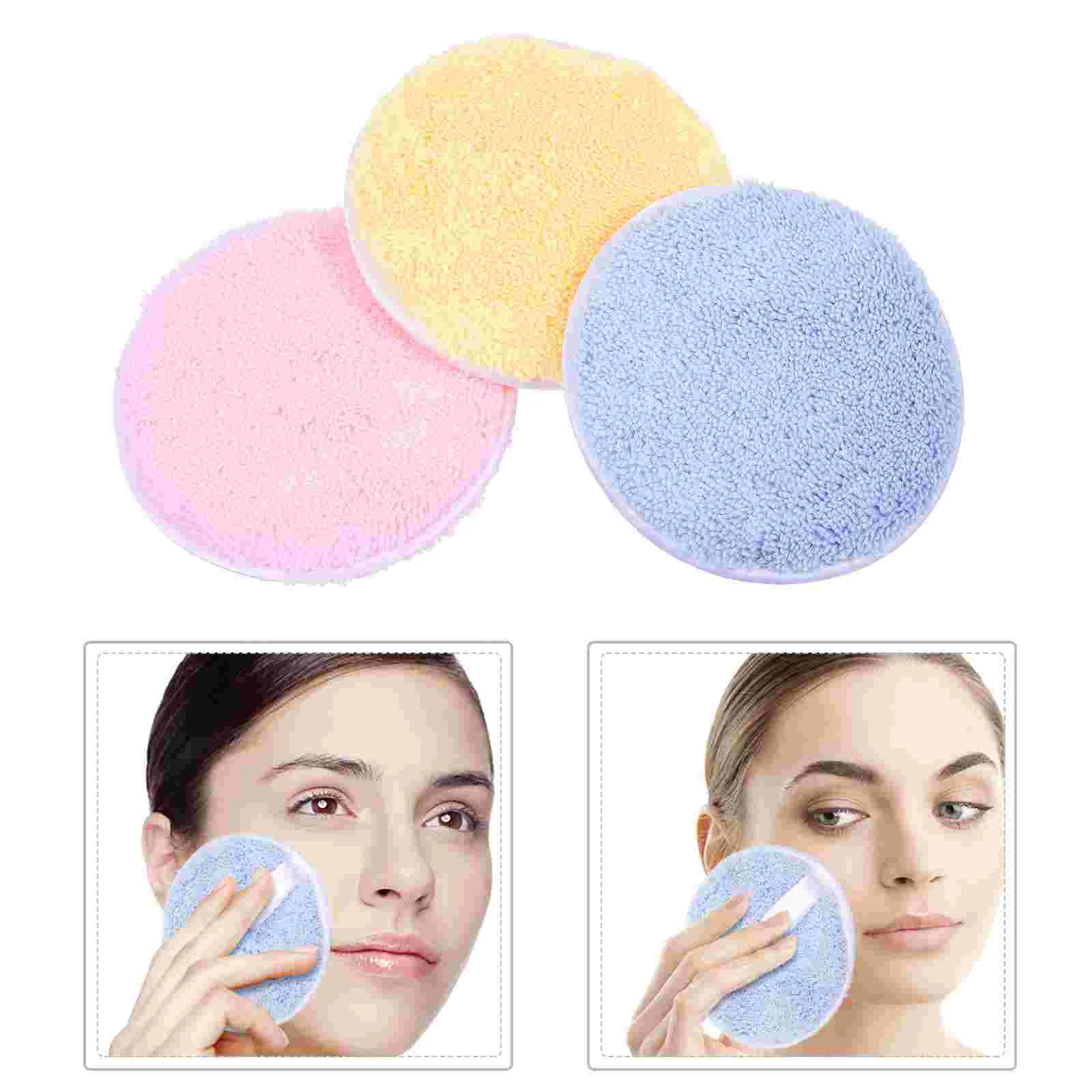 Microfiber Facial Scrubbers Round Cleansing Pads Makeup Remover Rounded Face Puffs Convenient Cosmetics Woman 4