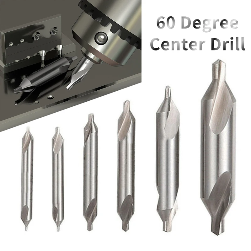 

4/5/6pcs HSS Combined Center Drills bit 60 Degree Countersinks Angle Bit Set 1.0mm 1.5mm 2.0mm 2.5mm 3.5mm 5mm Metal Drill Bit