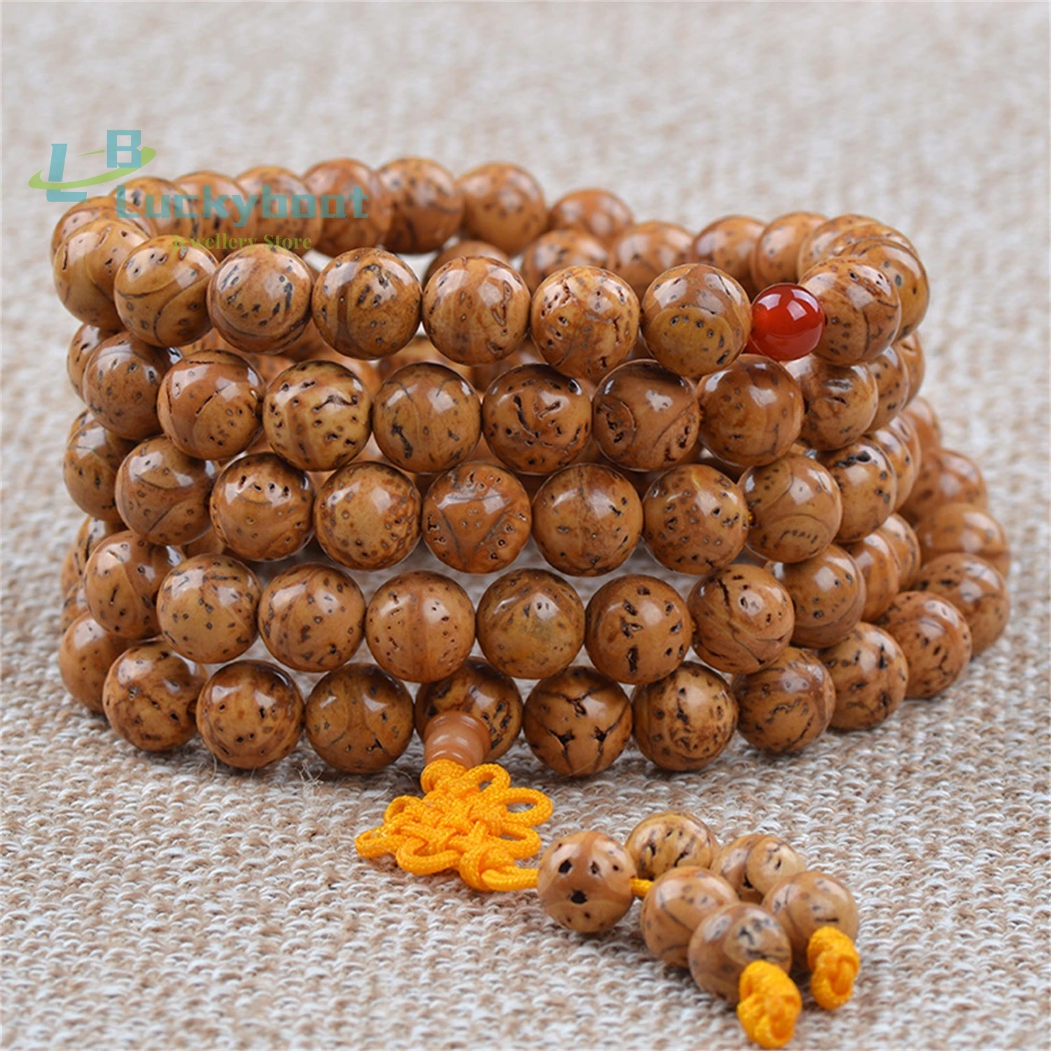 

Natural Indonesian Longan Round Longan Bodhisattva Tibetan Style 108 Bracelets, Vintage Buddha Beads, Men's and Women's Jewelry