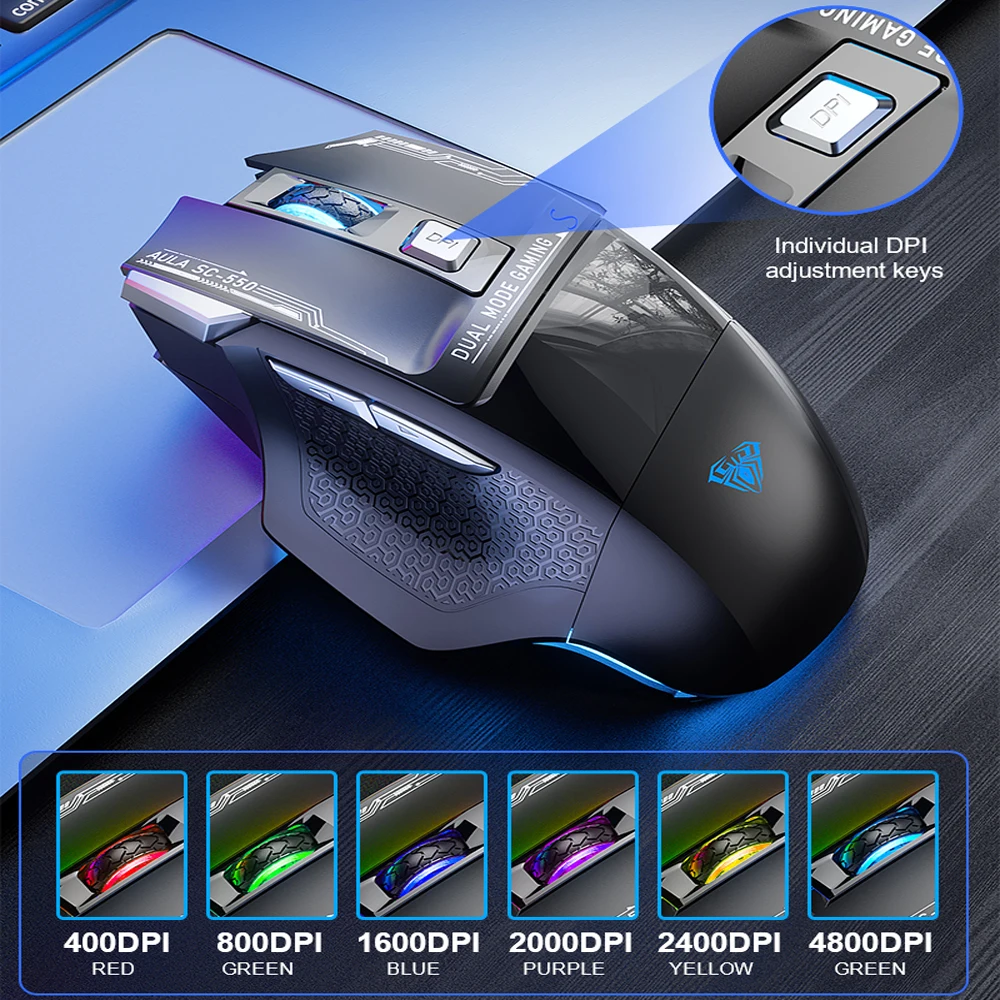 ماوس العاب لاسلكي RGB ماكرو