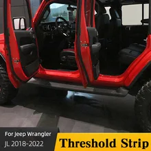 

Threshold Strip For Jeep Wrangler JL 2018-2022 Metal Welcome Pedal Door Sill Sticker Durable Car Protective Accessories