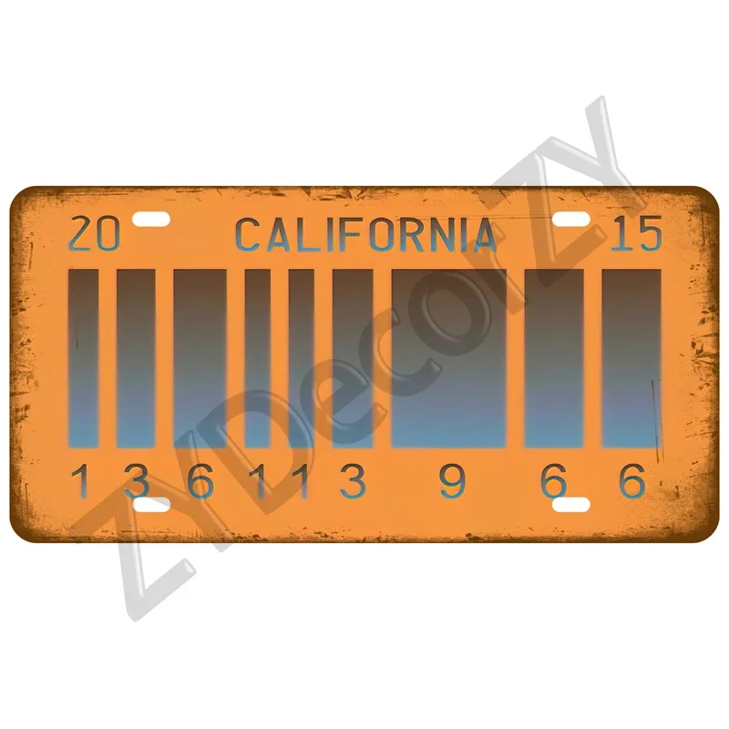 Tin Sign New License Plate America Decorative Metal Sign Wall Industrial Decor Artisian US Car Registration State Number Plate