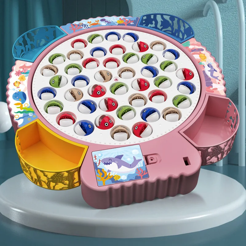 Kids Fishing Play for Children Electric Fishing Toy Have Music Spinning Game Fish Rod Education Baby Parent-child Gifts 3