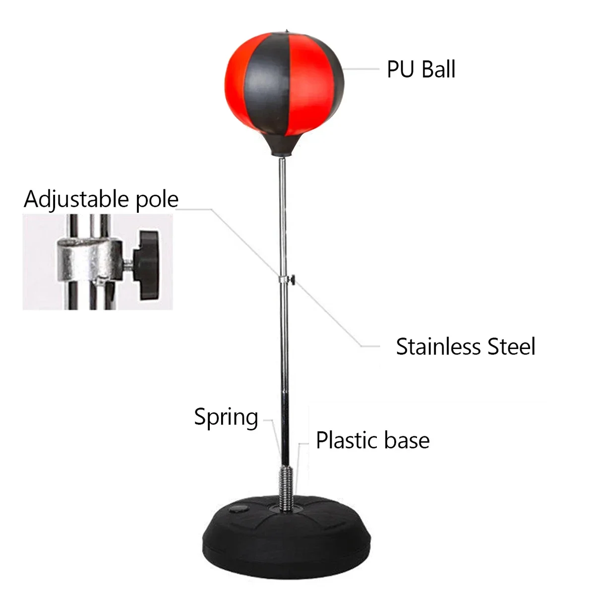 120-150cm Adjustable Standing Punch Bag Speed Ball Set with Boxing Gloves Boxing Bag with Stand Punching Ball Sport for Gym