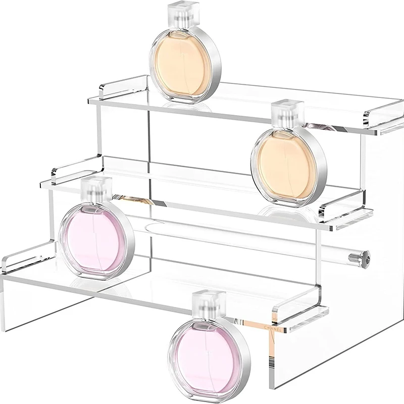 Acrylic Display Shelf Transparent Ladder Makeup Pottery Doll Storage Rack Food Desserts Perfume Storage Rack 6