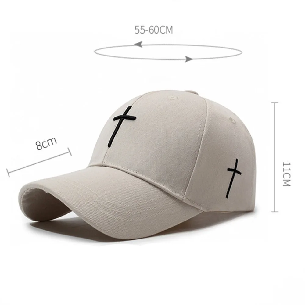New Cross Embroidered Baseball Hat Show Face Small UV Protect Duck Tongue Cap Breathable Sun Protection Sun Hat Unisex