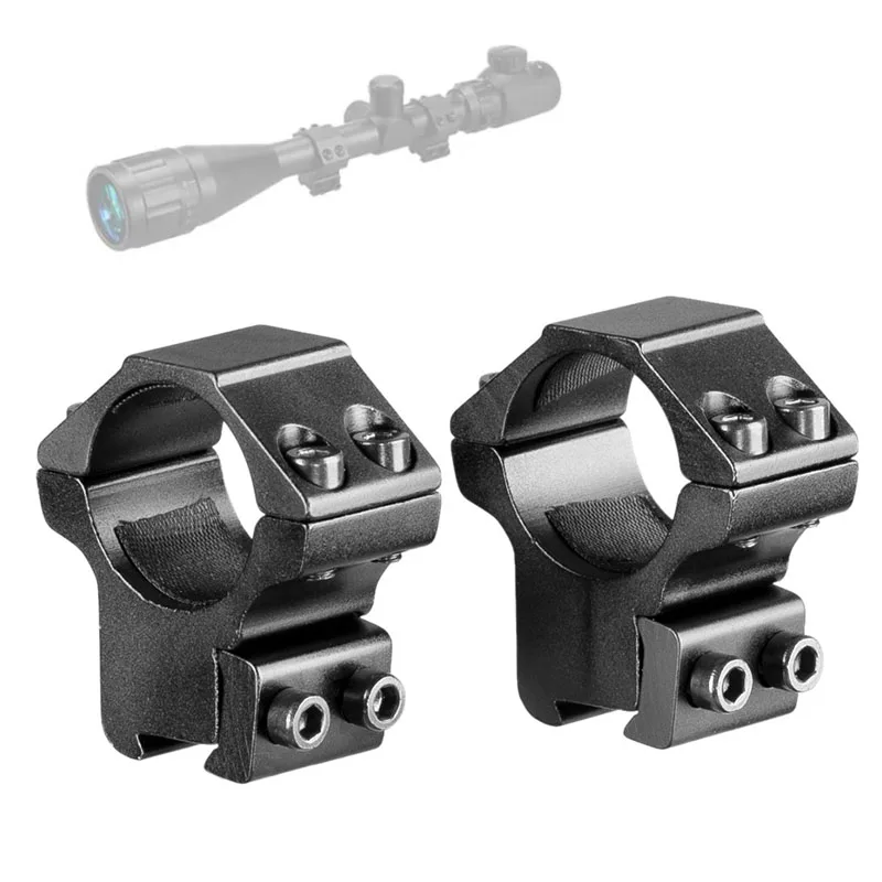 Rifle Scope Mount 2Pcs For 11mm 20mm Picatinny Rail Mounting Optics Scope Pipe Dia 25.4mm 30mm Flashlight Mount Adapter