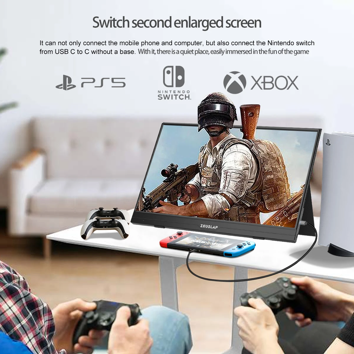 ZEUSLAP HDMI ȣȯ ޴ , ޴ Ʈ ̴ PC ġ PS4 Xbox IPS Ǯ HD ÷, 15.6 ġ 1920x1080P