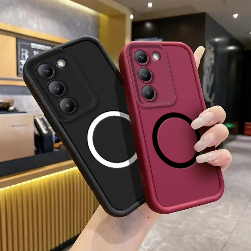 Shockproof Soft Silicone Phone Case with Magnetic Ring Sticker