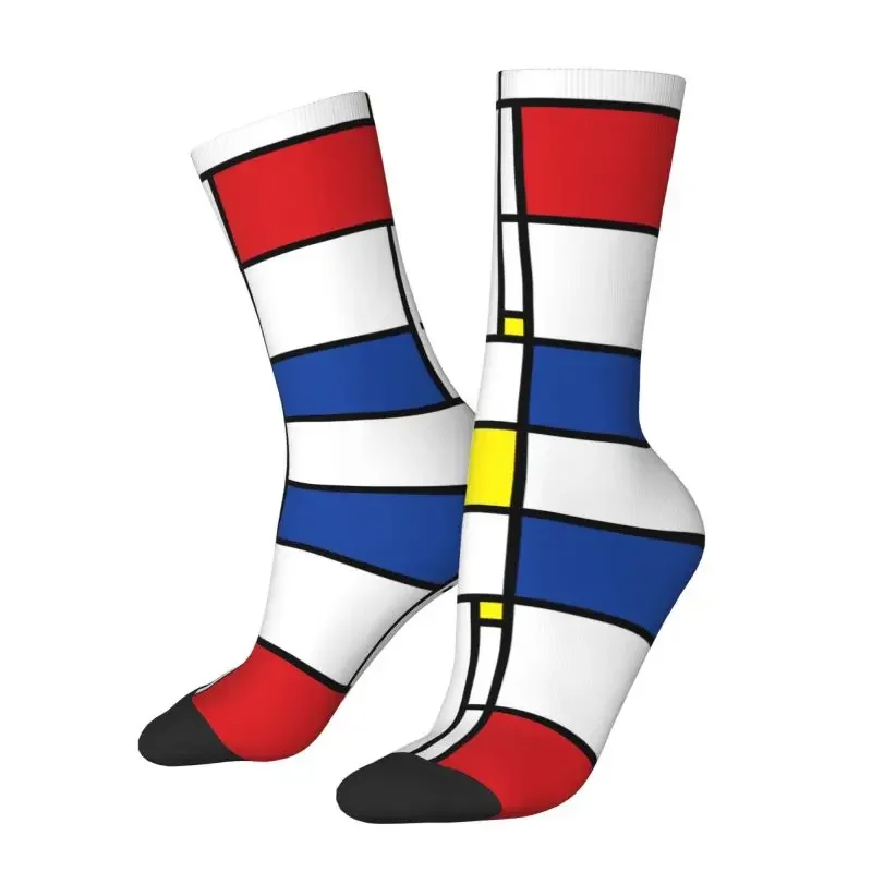 

Piet Mondrian Abstract Art Minimalist De Stijl Geometric Pattern Summer Happy Dress Socks Novelty Crazy Socks for Men Women