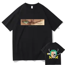 

Japan Anime ONE PIECE Roronoa Zoro Eyes T-shirt Cartoons Men Women Harajuku Creativity Tee Short Sleeve Man Crewneck Streetwear