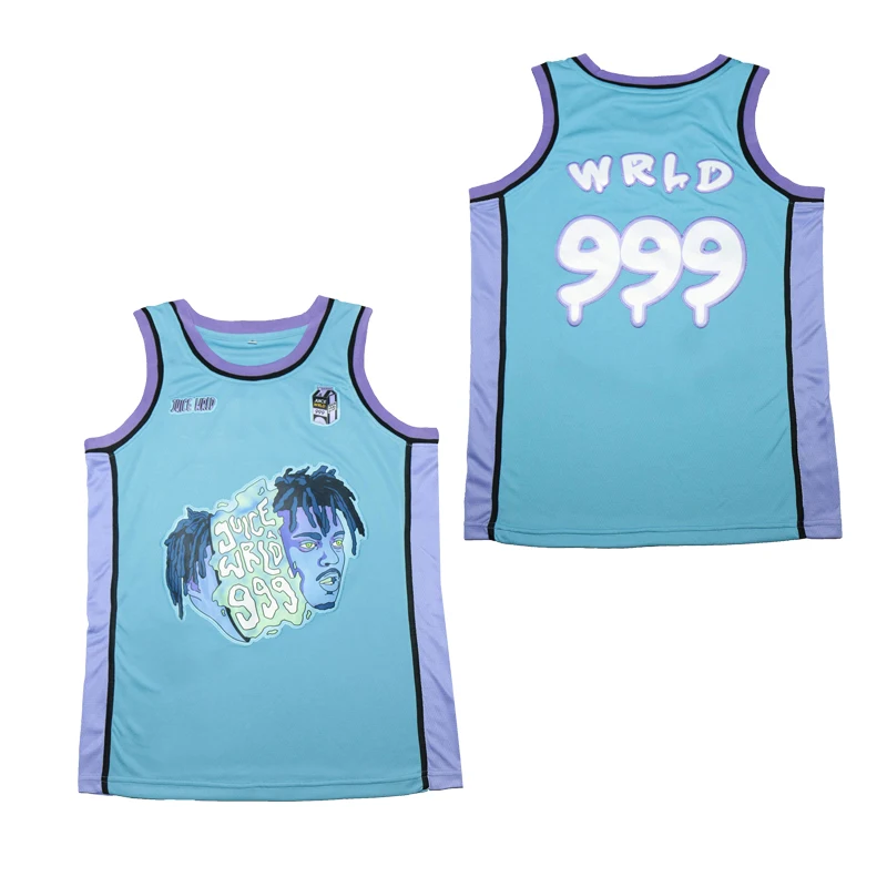 

Basketball Jerseys JUICE WRLD 999 LYRICAL LEMONADE Jersey Sewing Embroidery Cheap High-Quality Outdoor Sports Baby Blue 2023 New
